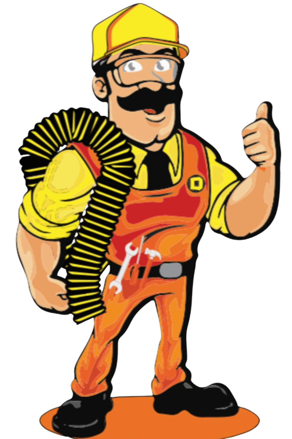 Donald's Duct Cleaning mascot giving a thumbs up
