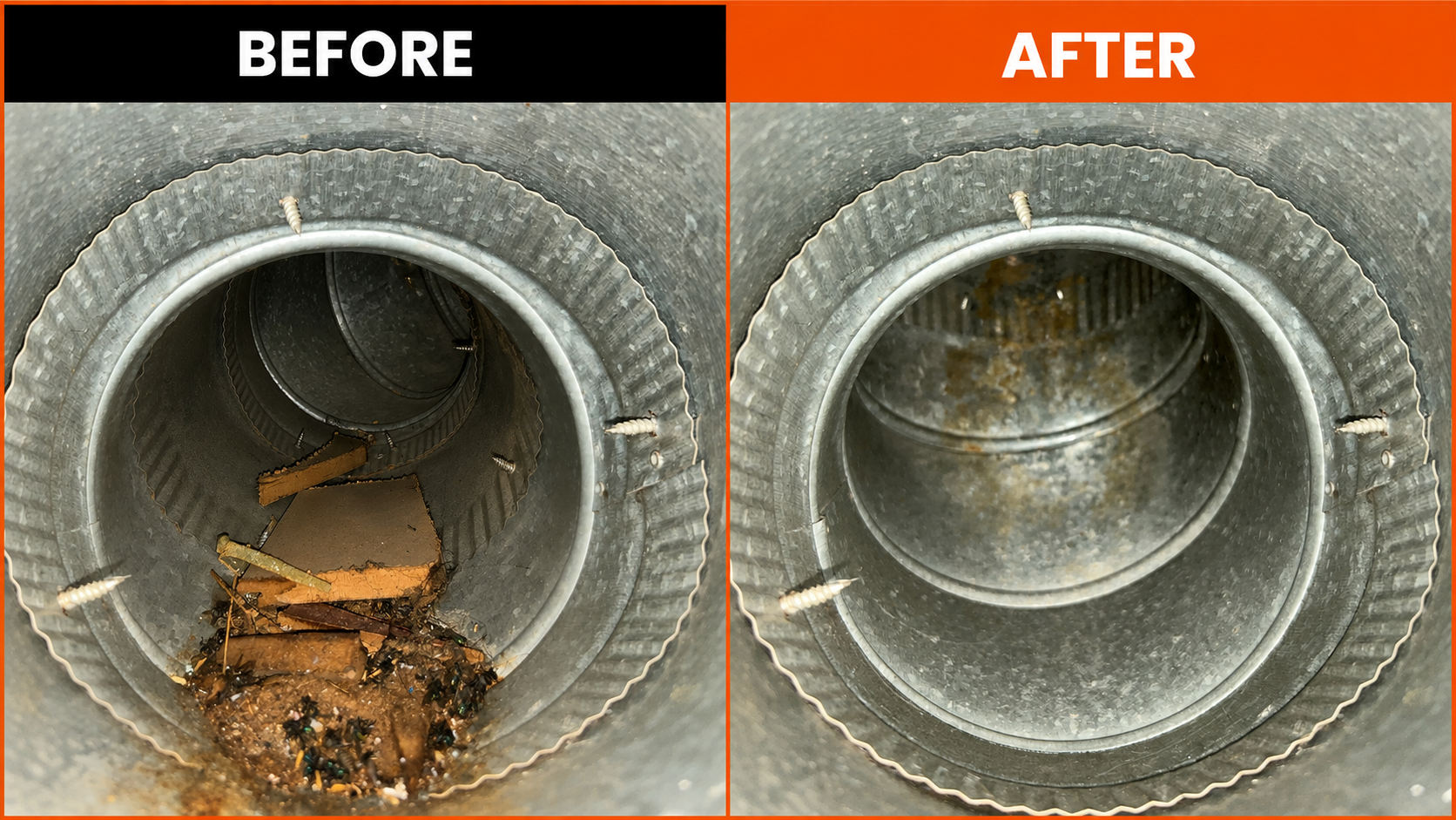 Dryer vent cleaning equipment in use