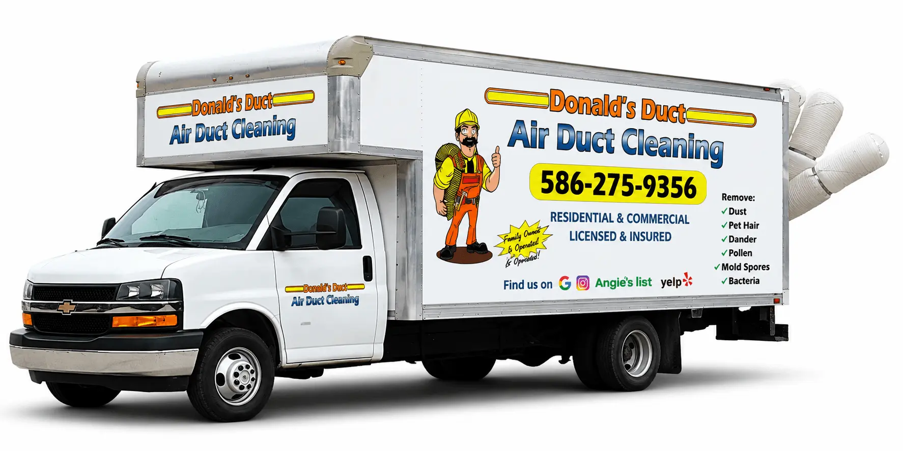 Donald's Duct Cleaning air duct cleaning service truck